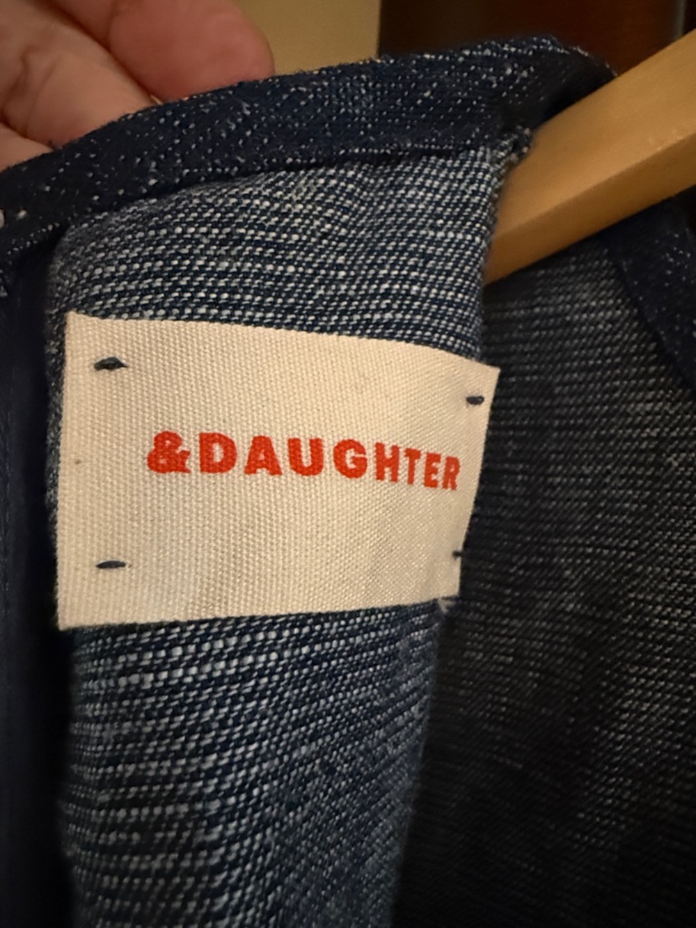 &daughter Esther Organic Cotton Hemp Raw Edge Denim Mini Dress UK8 | US4 - Picture 7 of 9